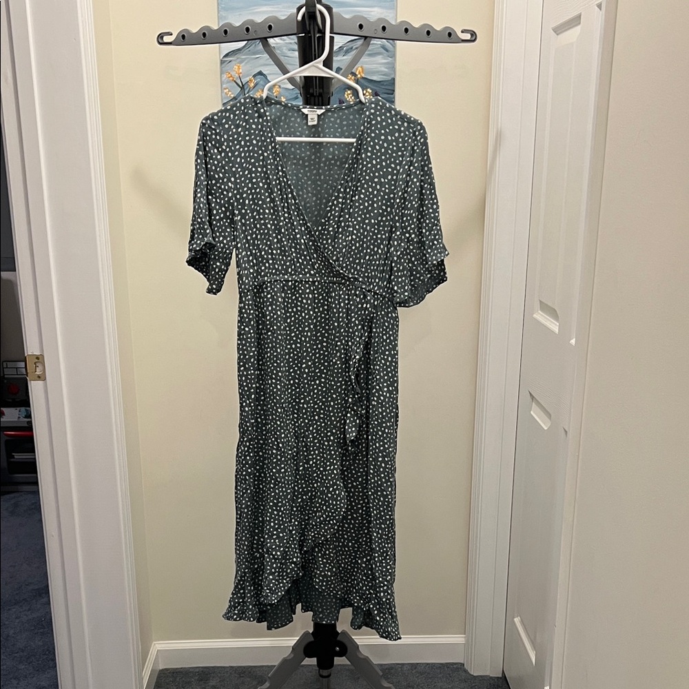 Sonoma Teal Polka Dot Midi Maternity Dress